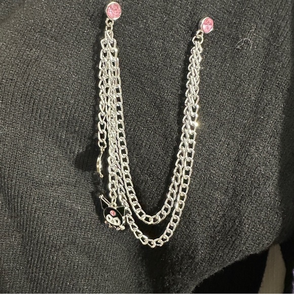 Hello Kitty & Friends x Forever 21 size M knit Kuromi chain cardigan - Picture 3 of 14